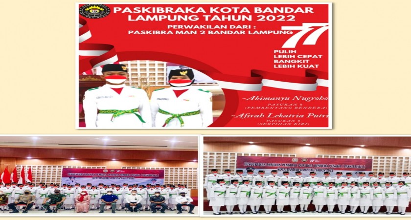 Dua Siswa MAN 2 Balam Jadi Pasukan Inti Paskibraka Kota Bandar Lampung Pada HUT RI ke-77, Kamad : Kami Sangat Bangga