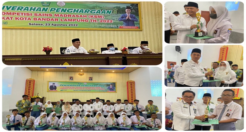 Tiga Siswa MAN 2 Balam Peraih Tiket KSM Tingkat Provinsi Terima Penghargaan Dari Kemenag Kota Bandar Lampung