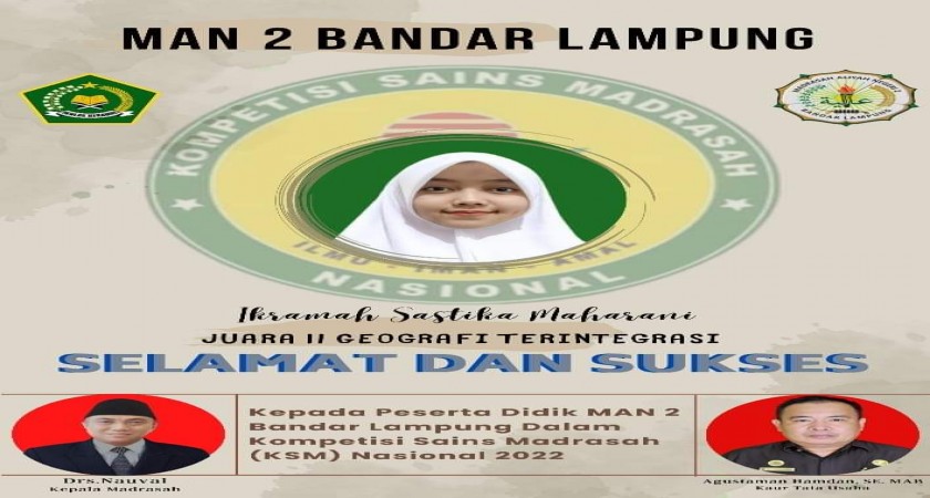 Ikramah, Siswi MAN 2 Balam Raih Medali Perak Bidang Geografi Terintegrasi di Ajang KSM Nasional 2022