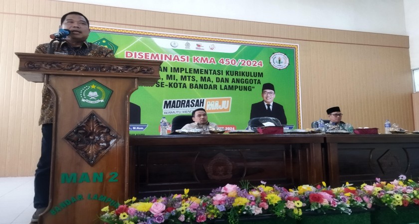 Kepala MAN 2 Bandar Lampung ikuti Diseminasi KMA 450 Tahun 2024